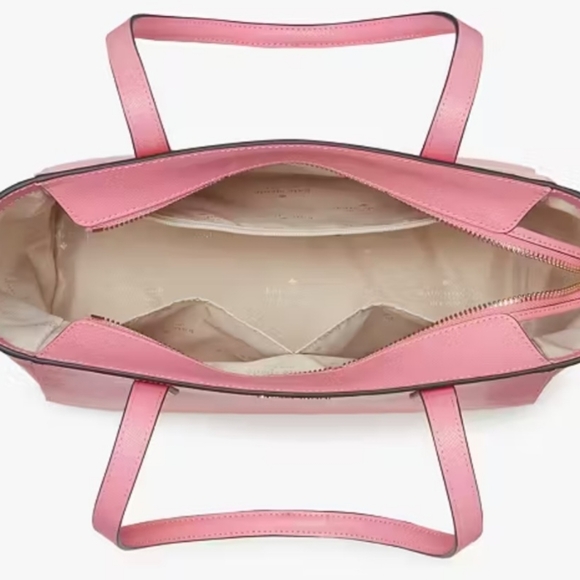 New Kate Spade Staci Medium Leather Tote & Leila 8"Med Wristlet Blossom Pink - Picture 7 of 16